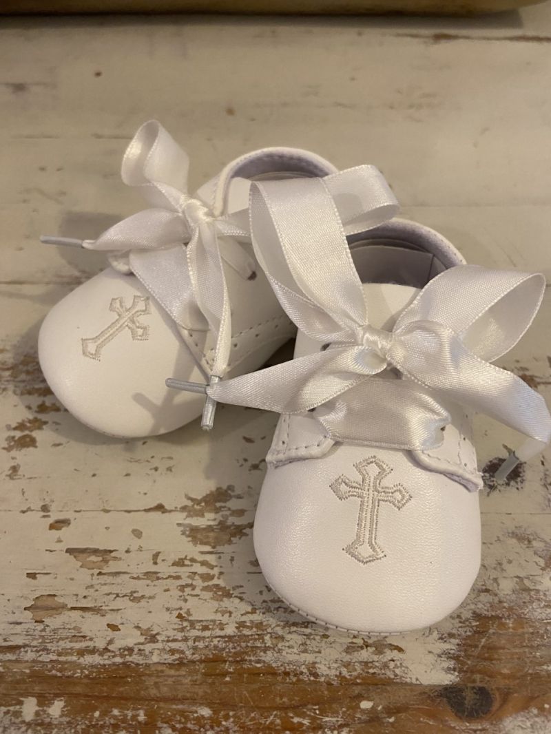 Ivory Soft Cross Baby Shoes