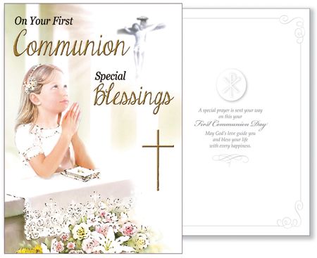 Girls Communion Card with Insert - 27533