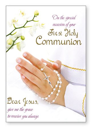 Girls Communion Card with Insert - 27542