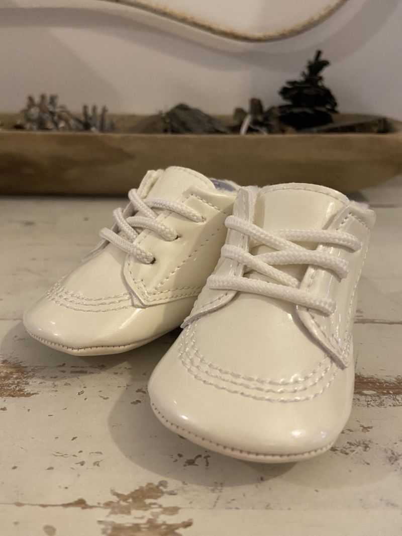 Cream/Ivory Patent Baby Shoes