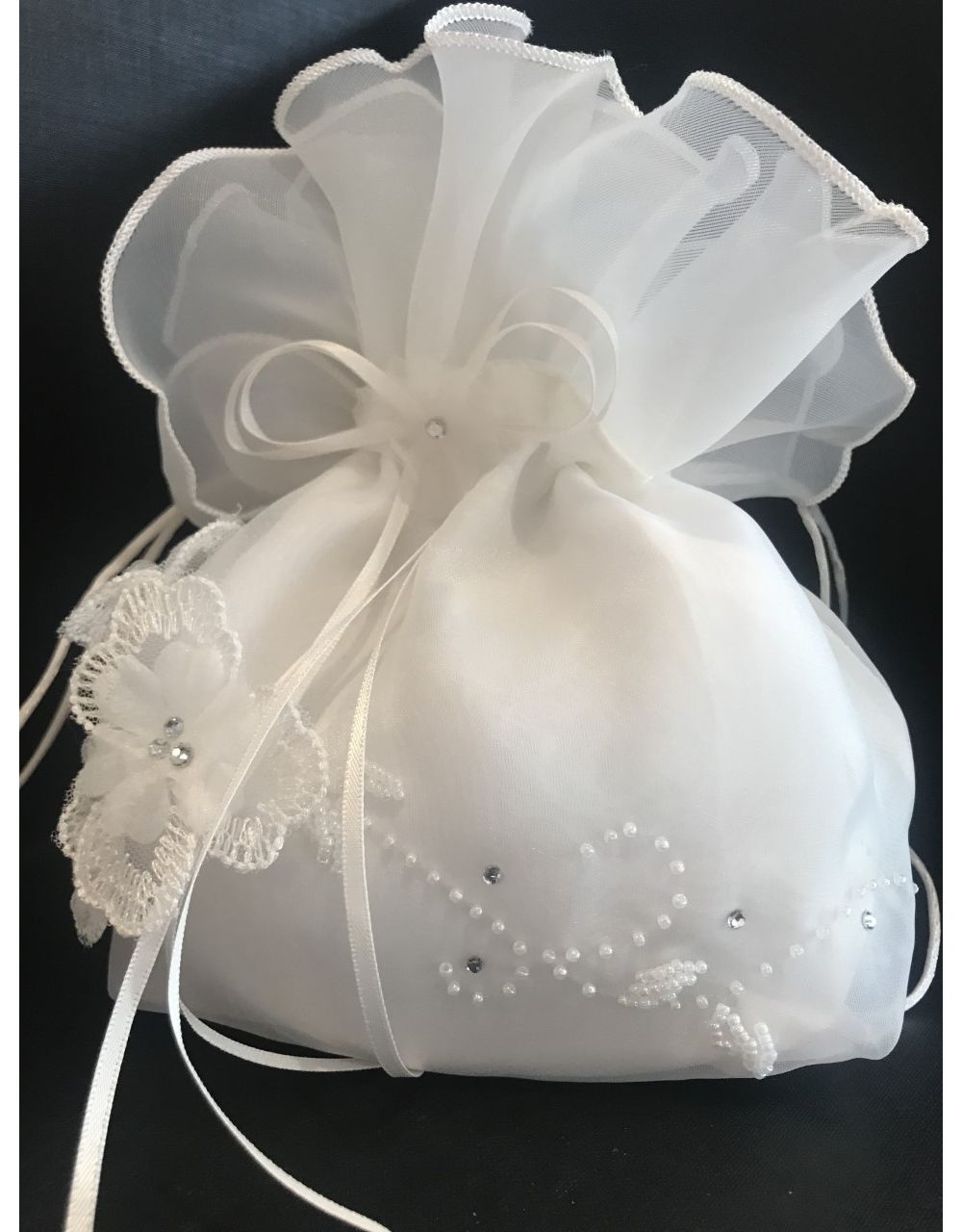 Beautiful Ivory Satin Dolly Bag Ideal Holy Communion Flower Girl 