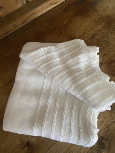 Christening Blanket - Shawl - White or Ivory