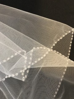 Communion Veil with Clear Beaded Edging - Little People 2096
