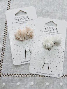 Siena Pair of Chiffon Flower Hairpins - 6707