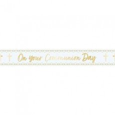 First Holy Communion Blue Foil Banner - 2.7m