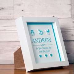 3d christening box frame for a baby boy
