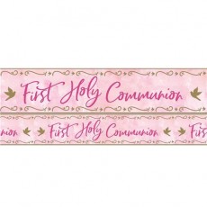 First Holy Communion Pink Foil Banner