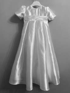 White Satin Unisex Christening Gown