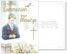 Boys Communion Card with Insert - 27532
