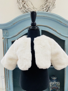 baby girl faux fur ivory jacket