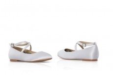 Lena - White Satin Communion Shoe