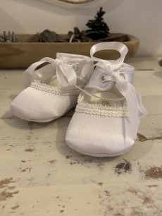 White Satin Baby Shoes