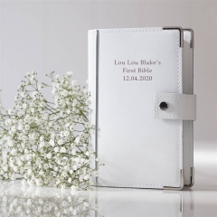 personalised leather bible cover with bible