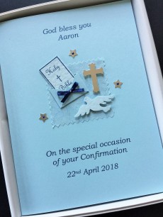 ***UK CUSTOMERS ONLY*** Blue Confirmation Card for Boy - Bible