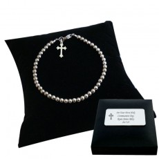 ***UK CUSTOMERS ONLY*** Steel Beads, Engraved, Bracelet with Cross