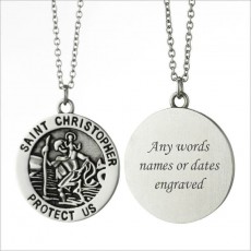 ***UK CUSTOMERS ONLY*** Boys Personalised Sterling Silver St Christopher Necklace