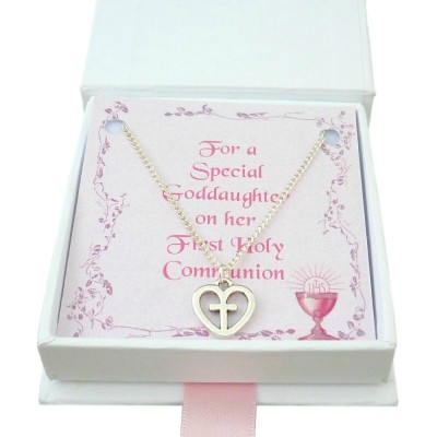 Cross in Heart Holy Communion Necklace