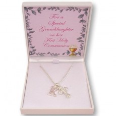 ***UK CUSTOMERS ONLY*** First Holy Communion Necklace with Cross and Initial Charms