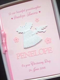 ***UK CUSTOMERS ONLY*** Pink  Christening Card for Girl - Dress