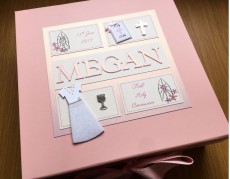 ***UK CUSTOMERS ONLY*** Girls Personalised First Communion Keepsake Box with Bible