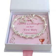 ***UK CUSTOMERS ONLY*** Personalised Name Bracelet for First Holy Communion