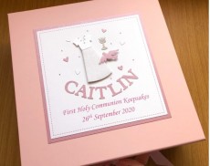 ***UK CUSTOMERS ONLY*** Girls Personalised First Communion Keepsake Box with Dress